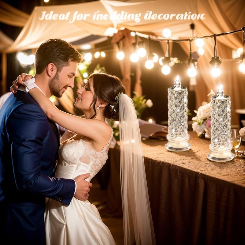 SupBri Store Rose Shadow LED Flameless Candles, 4PCS Romantic Battery Operated Candles Led Pillar Candles for Valentines Proposal Anniversary Wedding Christmas Decorations(White, D 2.5" x H 7.2") - Image 5